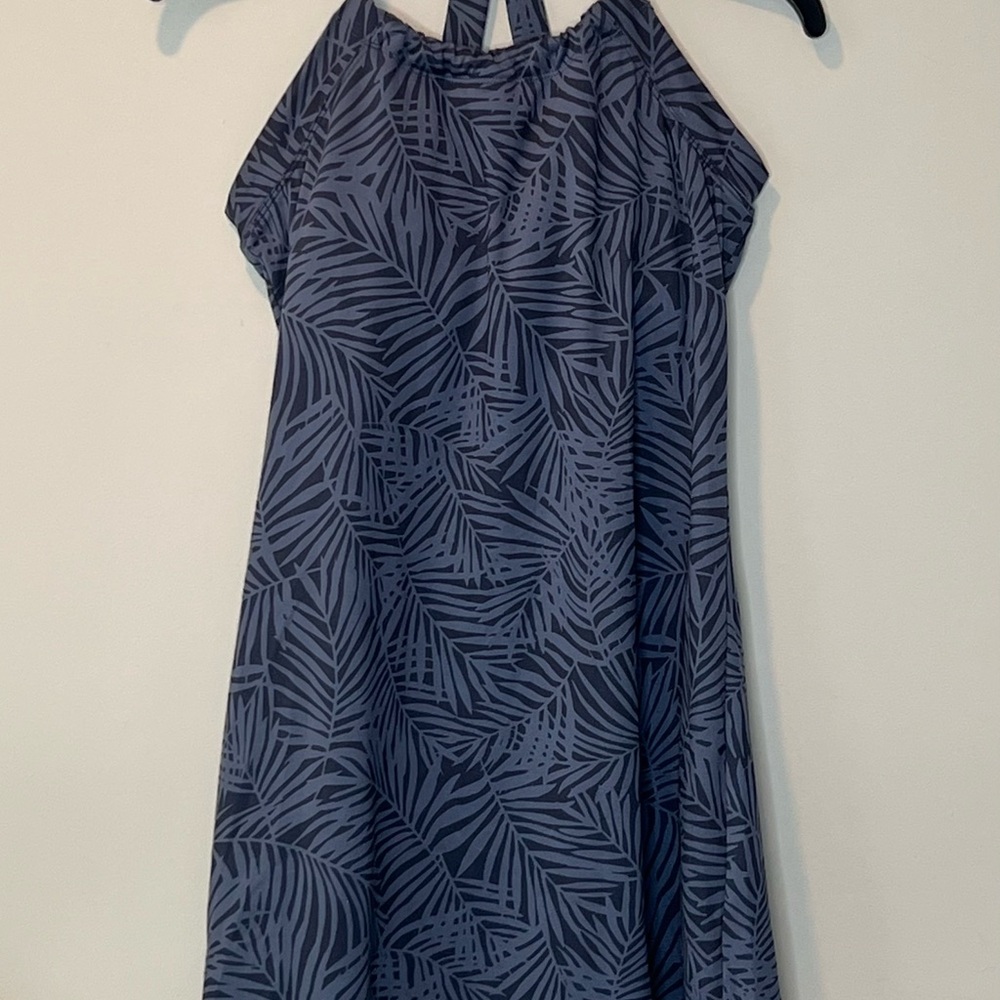 Eddie Bauer Harmony Dress Womens XS Blue Built in Bra Strappy Beach Casual